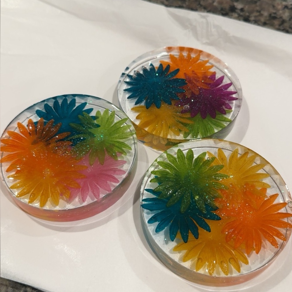 Set of 3 Floral Coasters